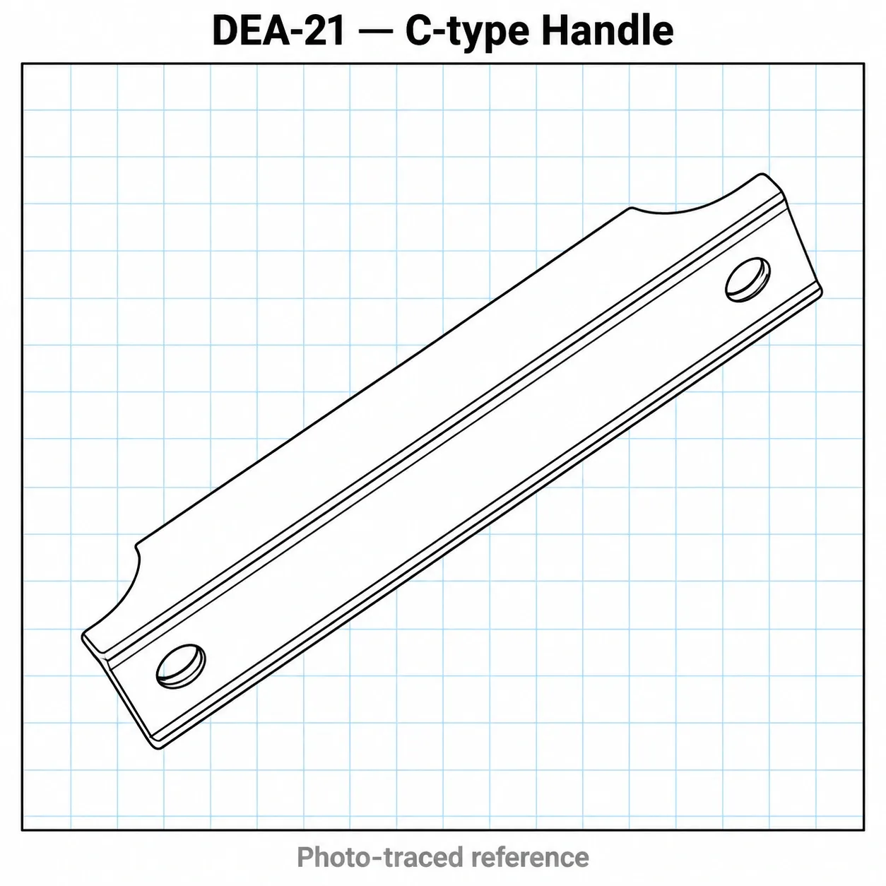 DEA-21 — มือจับ C Type 90mm สีดำ