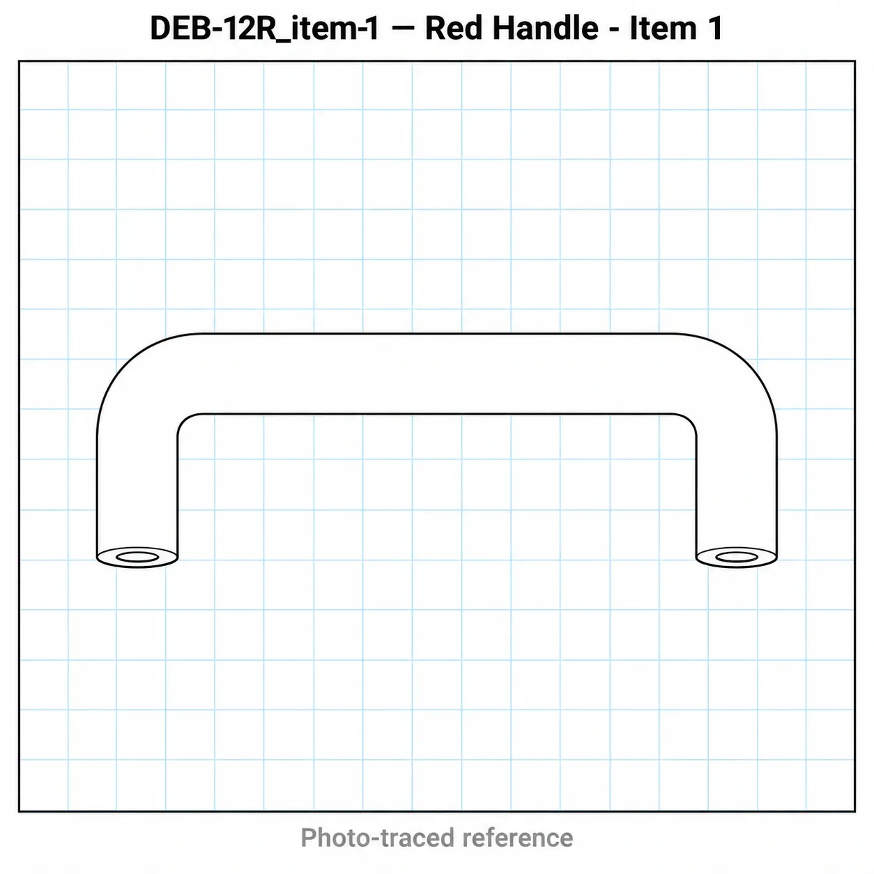 DEB-12R — มือจับแบคเคไลท์ 120mm สีแดง