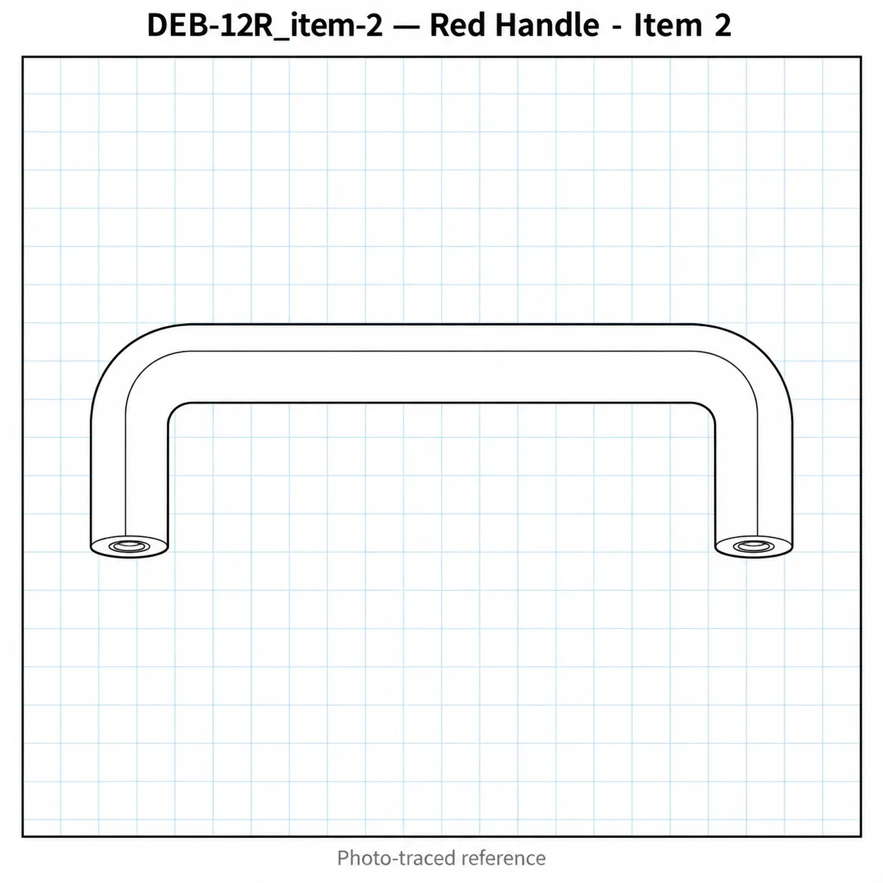 DEB-12R — มือจับแบคเคไลท์ 120mm สีแดง