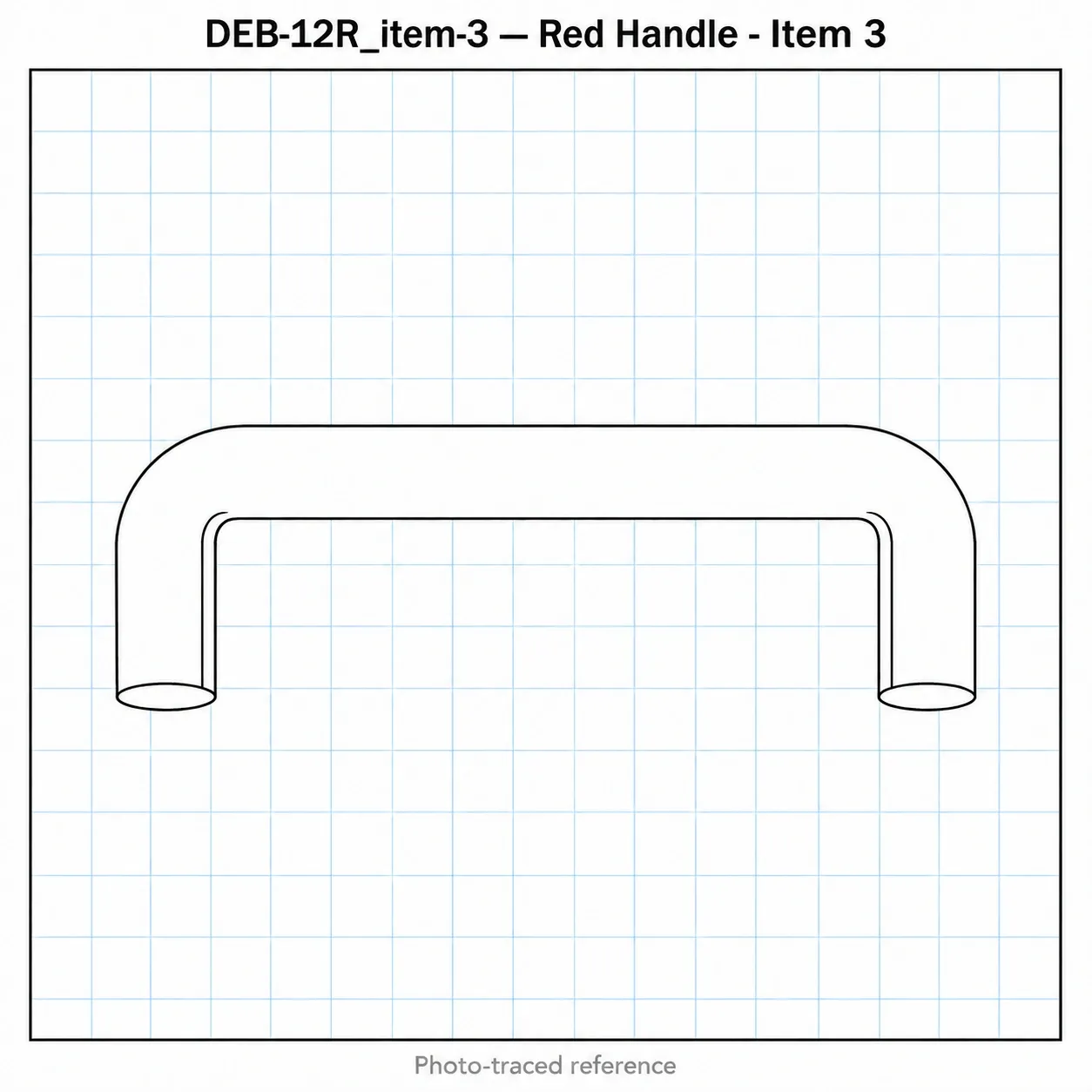DEB-12R — มือจับแบคเคไลท์ 120mm สีแดง