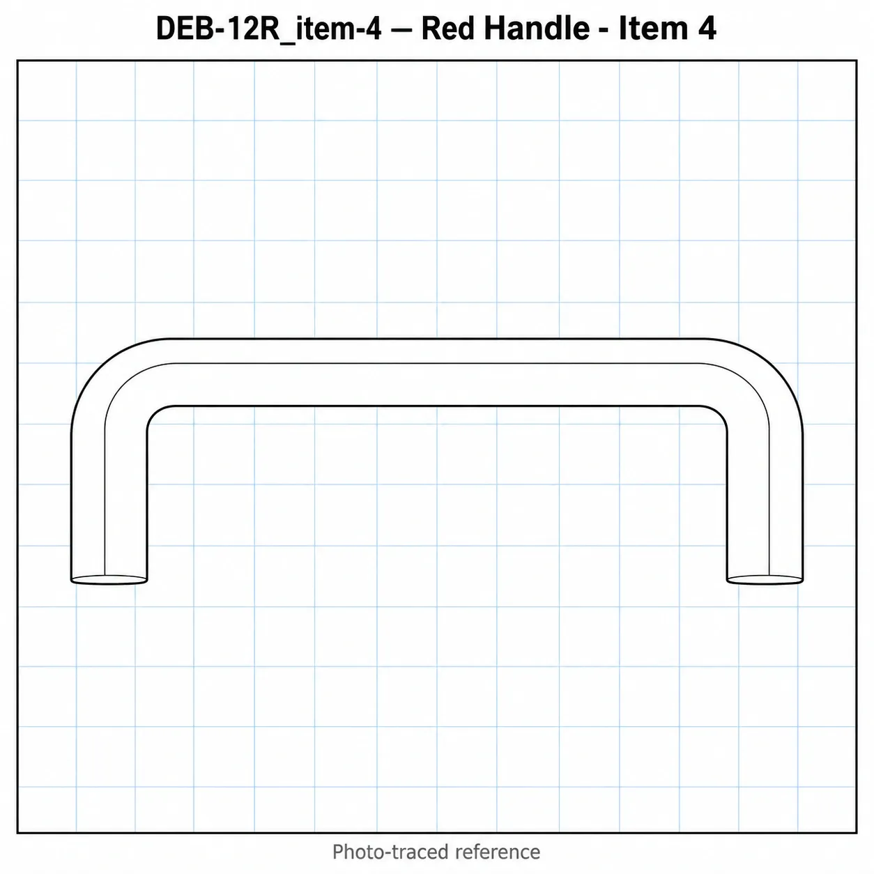 DEB-12R — มือจับแบคเคไลท์ 120mm สีแดง