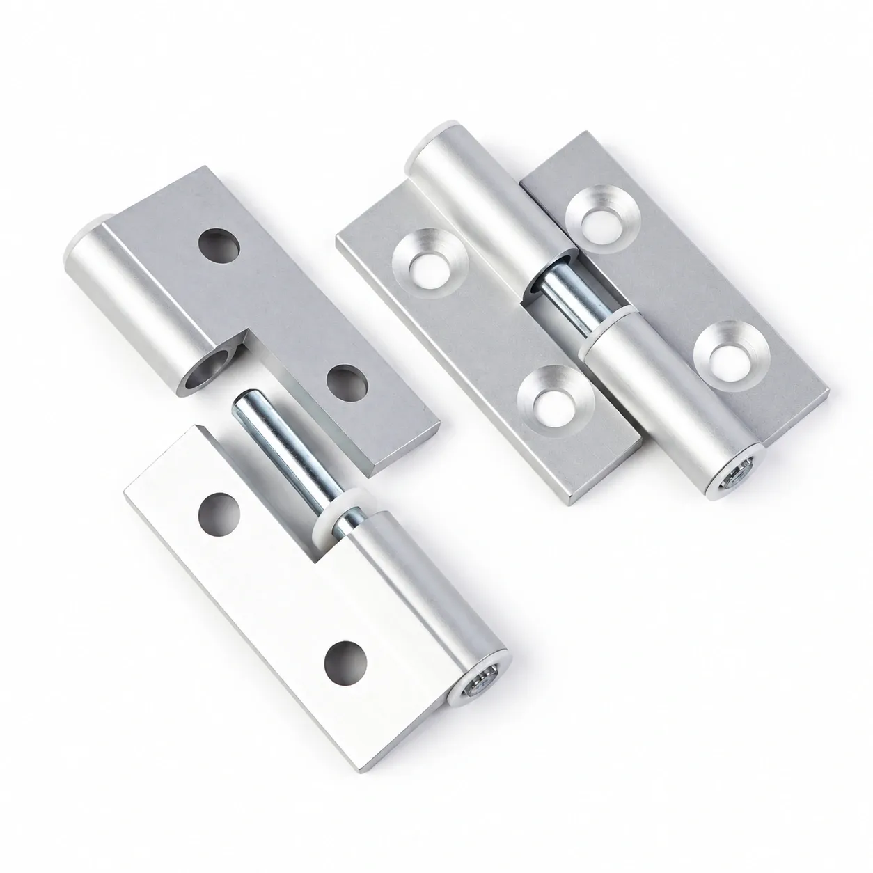 DFA-2L — บานพับอลูมิเนียม 20x20mm สีเงิน ถอดได้ข้างซ้าย