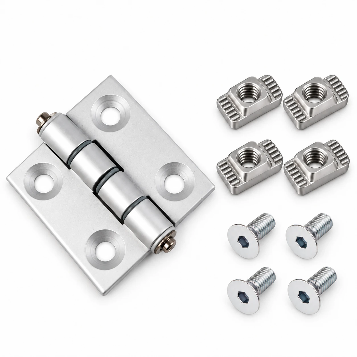 DFA-3-SET — บานพับอลูมิเนียม 30x30mm สีเงิน Kit Set