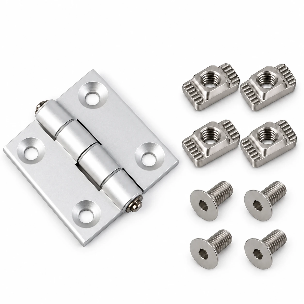 DFA-4-SET — บานพับอลูมิเนียม 40x40mm สีเงิน Kit Set