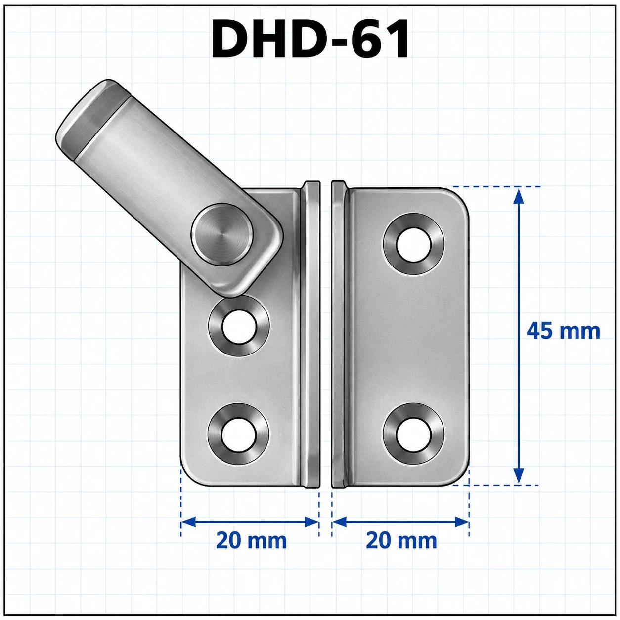 DHD-61 — กลอนประตูสไลด์แบบตะขอ