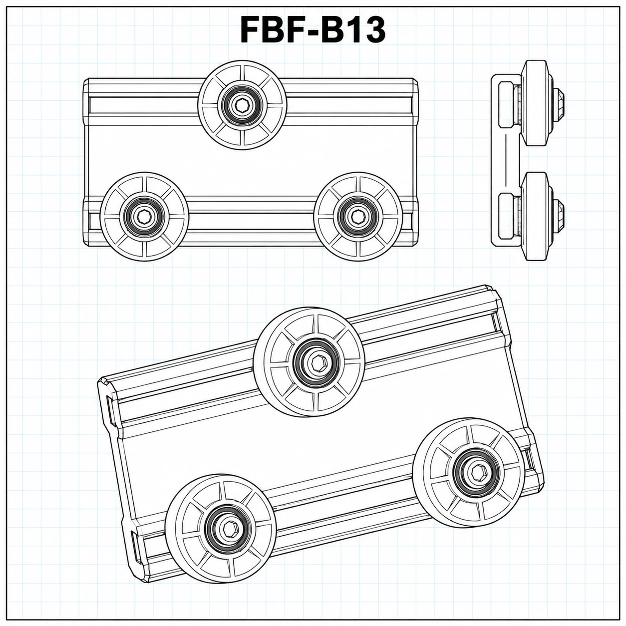 FBF-B13 — Grooved roller slider
