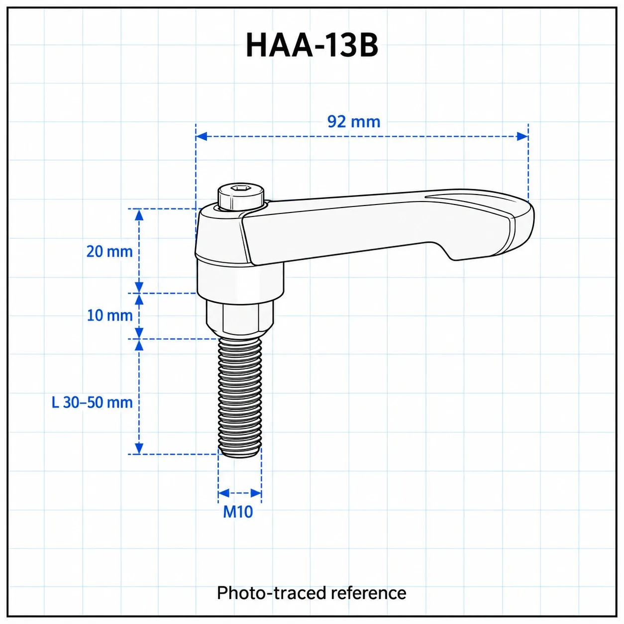 HAA-13B — Clamp Lever M10x30 สีดำ
