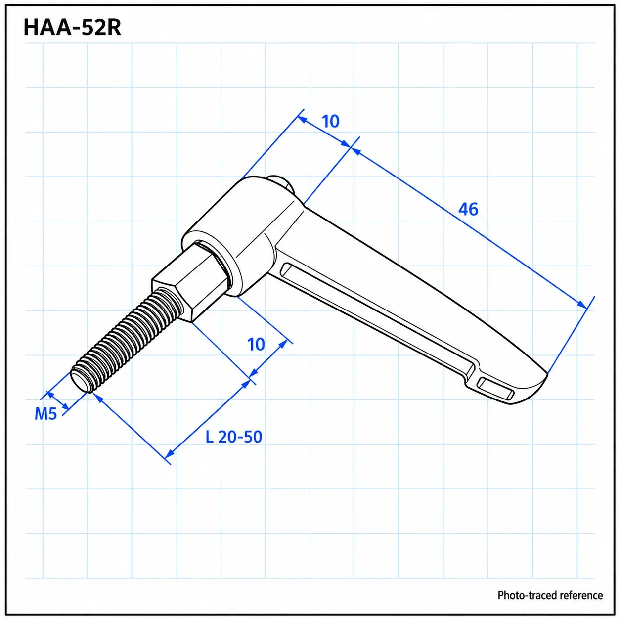HAA-52R — Clamp Lever M5x20 สีส้ม
