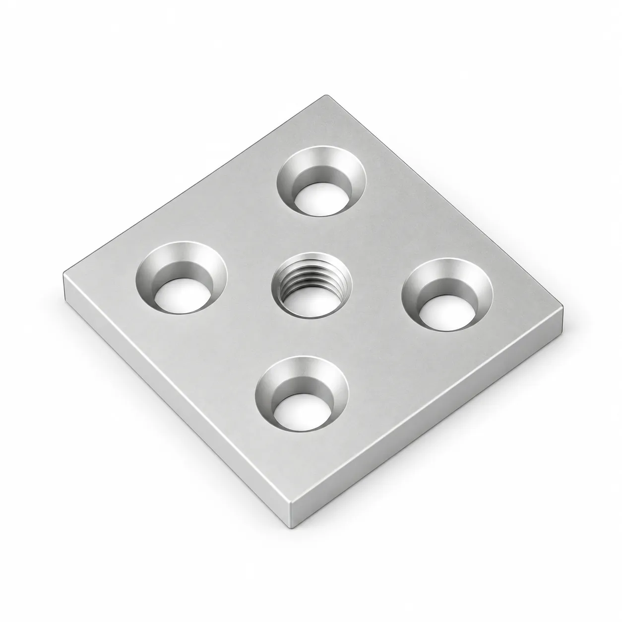 IEZ-448A — Foot Base 40x40mm V-Slot M8 สีเงิน